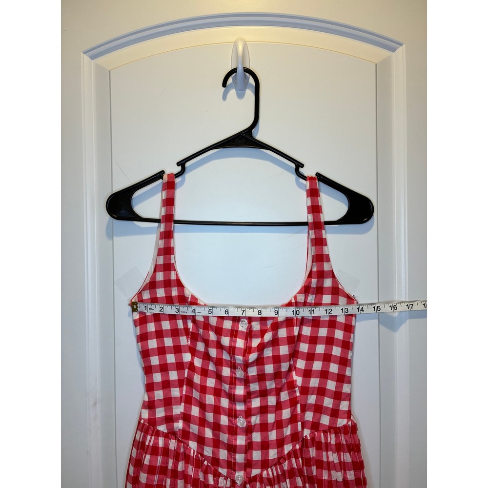 ASOS Red Gingham Tank Midi Dress Size 0